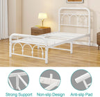 Bed Frame with High Headboard and Footboard Vintage