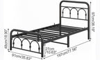 Bed Frame with High Headboard and Footboard Vintage