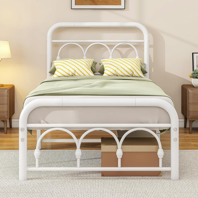 Bed Frame with High Headboard and Footboard Vintage