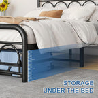 Bed Frame with High Headboard and Footboard Vintage