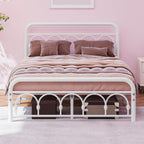Bed Frame with High Headboard and Footboard Vintage