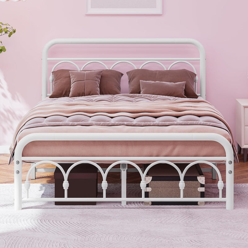 Bed Frame with High Headboard and Footboard Vintage