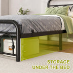 Bed Frame with High Headboard and Footboard Vintage