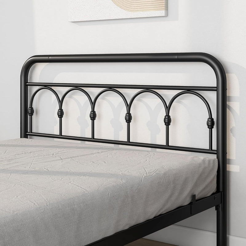 Bed Frame with High Headboard and Footboard Vintage