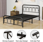 Bed Frame with High Headboard and Footboard Vintage