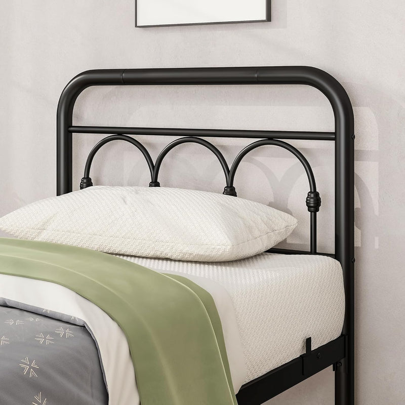 Bed Frame with High Headboard and Footboard Vintage