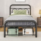 Bed Frame with High Headboard and Footboard Vintage