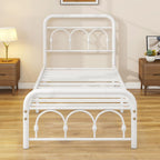 Bed Frame with High Headboard and Footboard Vintage
