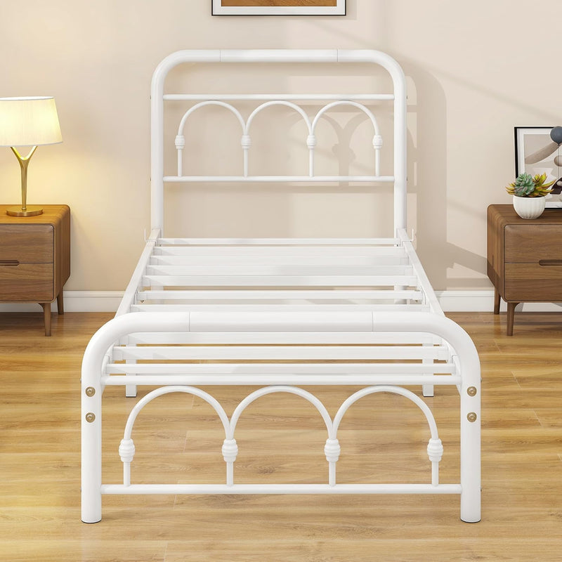 Bed Frame with High Headboard and Footboard Vintage