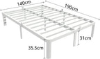 Bed Frame with Metal Anti-Slip Gasket and Large