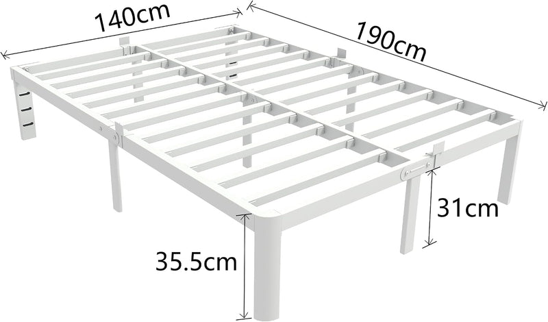 Bed Frame with Metal Anti-Slip Gasket and Large
