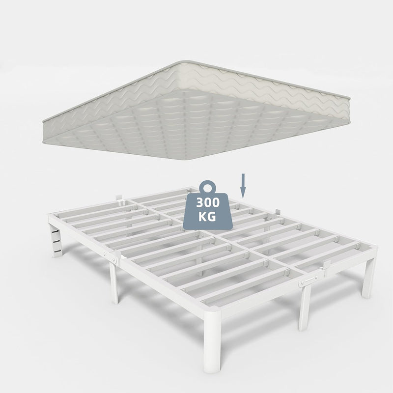 Bed Frame with Metal Anti-Slip Gasket and Large