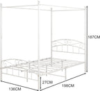 Bed Frame with Ornate European Style Headboard Footboard