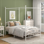 Bed Frame with Ornate European Style Headboard Footboard