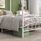 Bed Frame with Ornate European Style Headboard Footboard