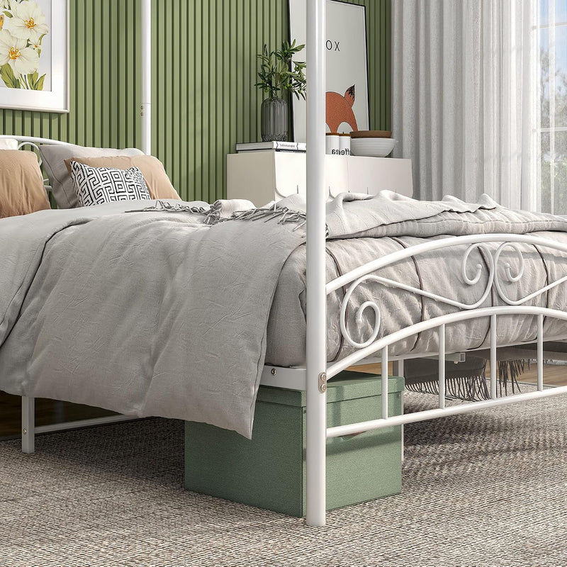 Bed Frame with Ornate European Style Headboard Footboard