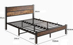 Bed Frame with Wooden Headboard and Footboard Metal
