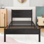 Bed Frame with Wooden Headboard and Footboard Metal