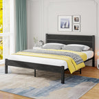 Bed Frame with Wooden Headboard and Footboard Metal