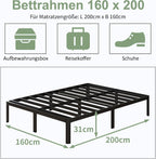 Bed Frame with Rounded Corners 30.5CM High