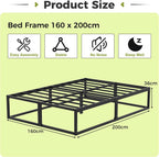 Bed Frame with Steel Slats Support