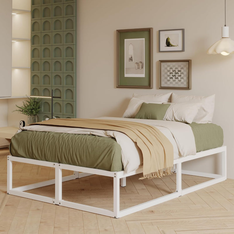 Bed Frame with Steel Slats Support
