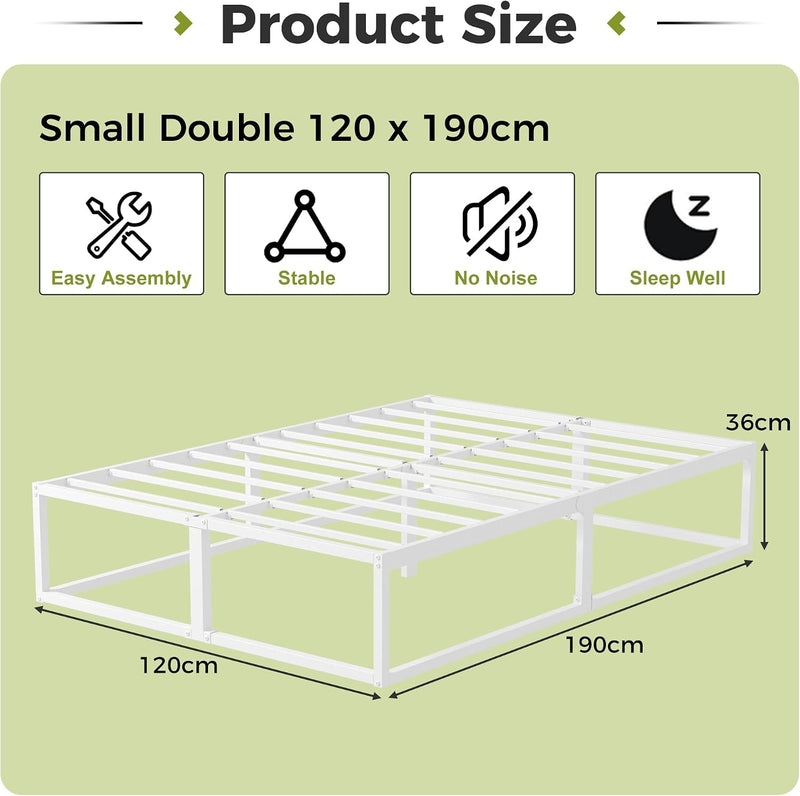 Bed Frame with Steel Slats Support