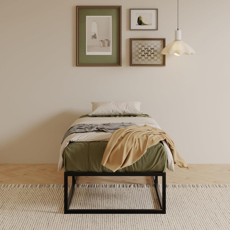 Bed Frame with Steel Slats Support