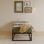 Bed Frame with Steel Slats Support