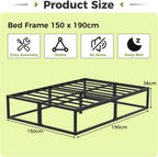 Bed Frame with Steel Slats Support