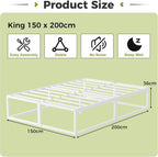 Bed Frame with Steel Slats Support