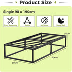 Bed Frame with Steel Slats Support