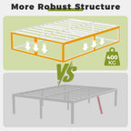 Bed Frame with Steel Slats Support