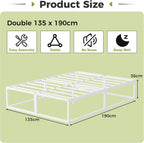 Bed Frame with Steel Slats Support