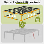 Bed Frame with Steel Slats Support