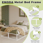 Bed Frame with Steel Slats Support