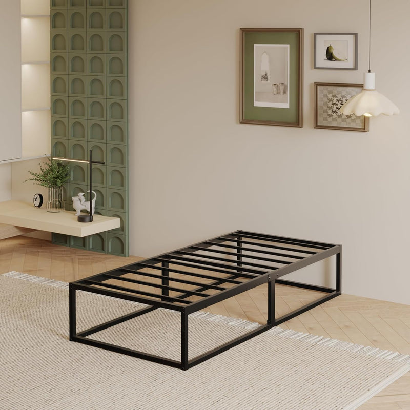 Bed Frame with Steel Slats Support
