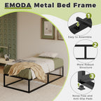Bed Frame with Steel Slats Support