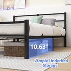 Bed Frame with Storage 3FT Metal Headboard