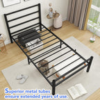 Bed Frame with Storage 3FT Metal Headboard
