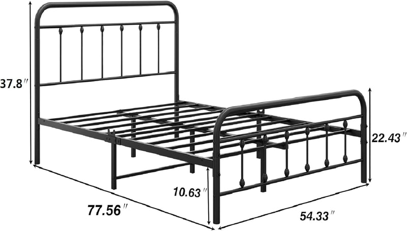 Bed Frame with Storage and Headboard Metal
