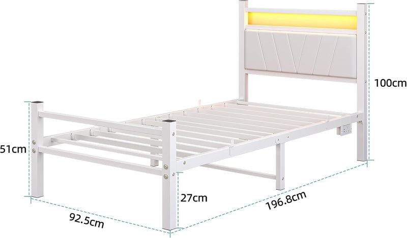 Bed Frame with Storage Headboard