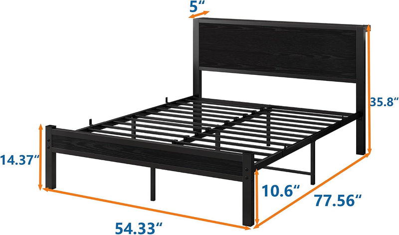 Bed Frame with Storage Headboard