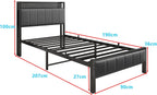 Bed Frame with Storage Headboard