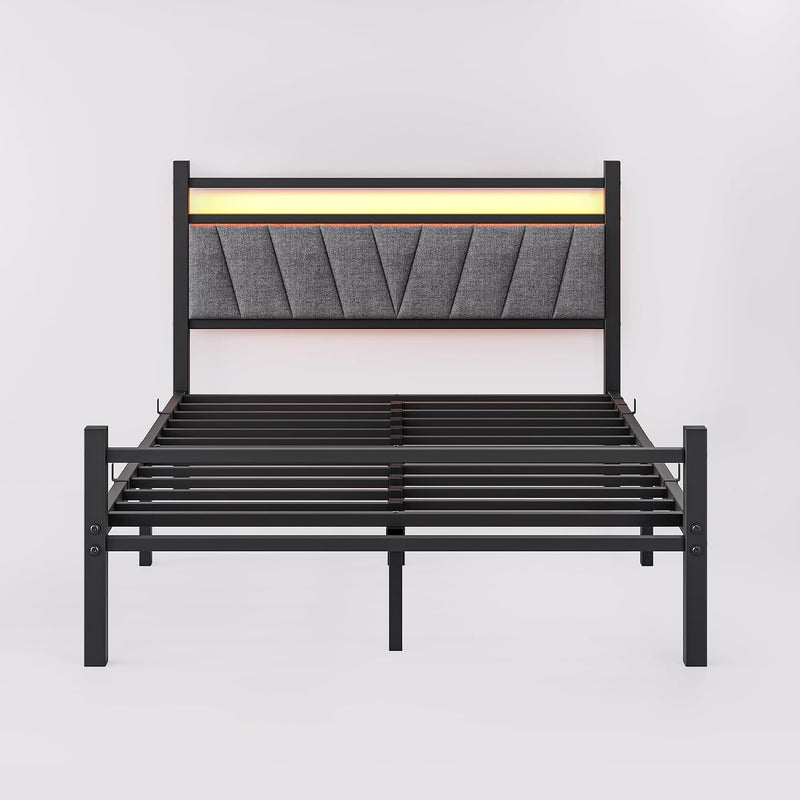Bed Frame with Storage Headboard