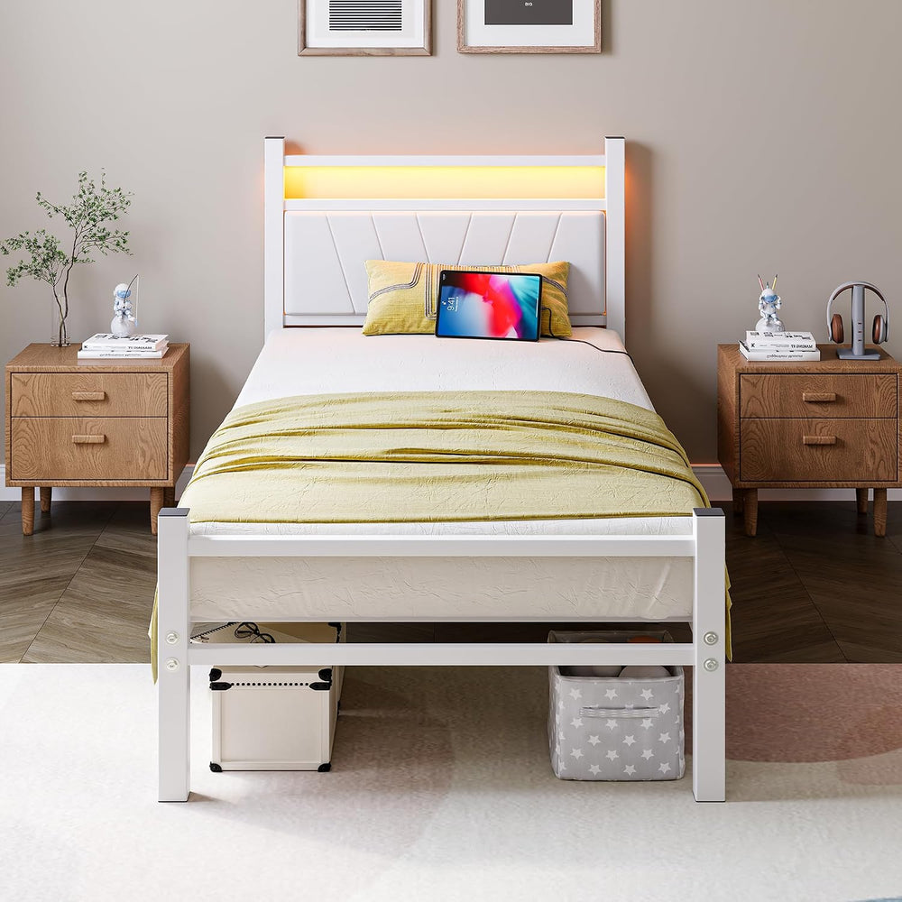 Bed Frame with Storage Headboard