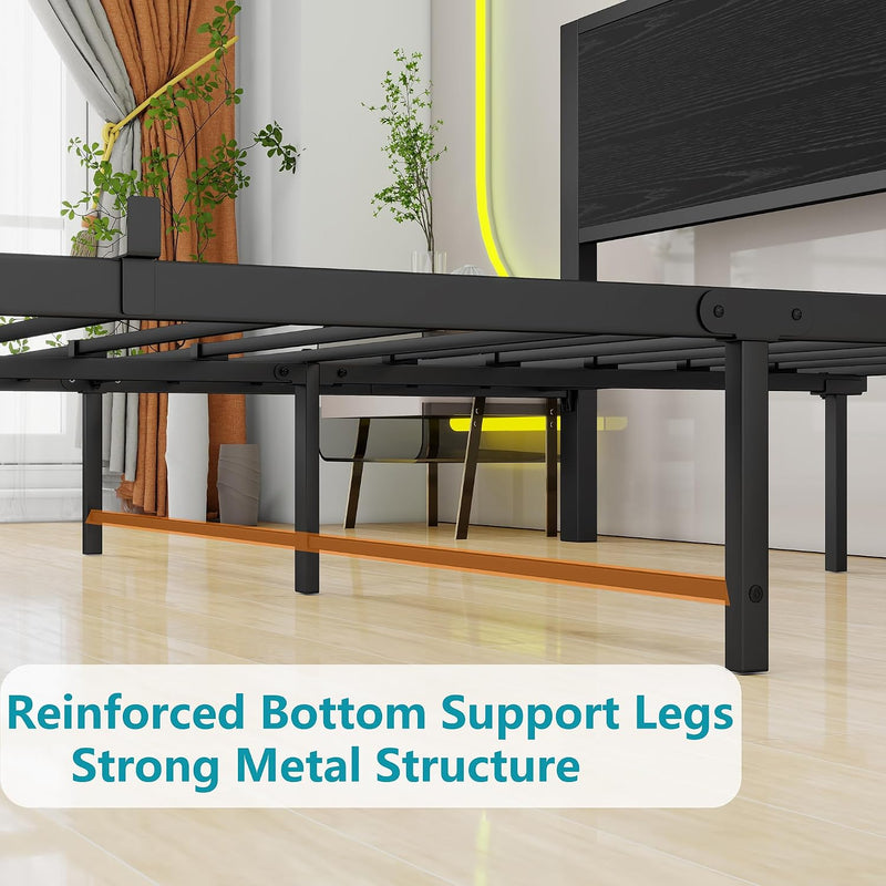 Bed Frame with Storage Headboard