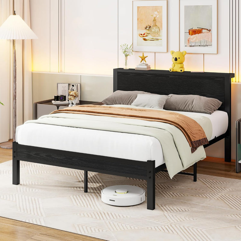 Bed Frame with Storage Headboard