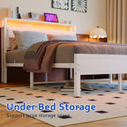 Bed Frame with Storage Headboard