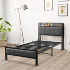 Bed Frame with Storage Headboard